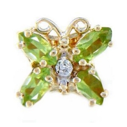 N360 14K MQ/PS PERIDOT 1 DIAMOND SLIDE 